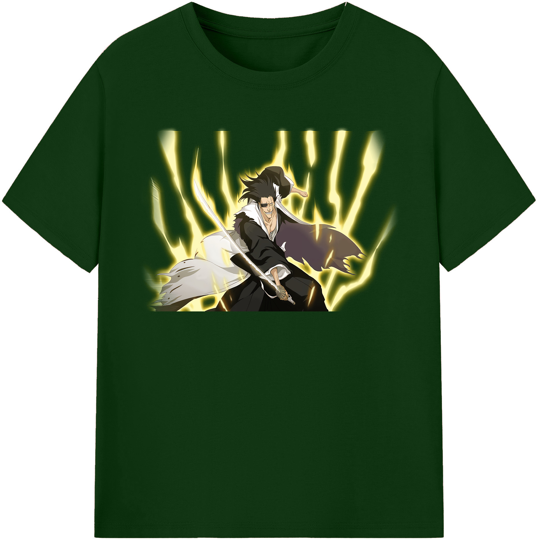 （画像用） ブリーチ ざらき けんぱち BLEACH Zaraki Kenpachi 綿100％半袖Tシャツ（フロントプリント）